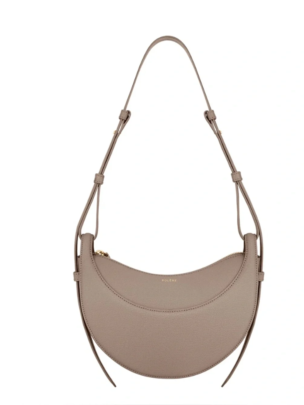 Polene Crescent Crossbody Bag in Taupe Gray